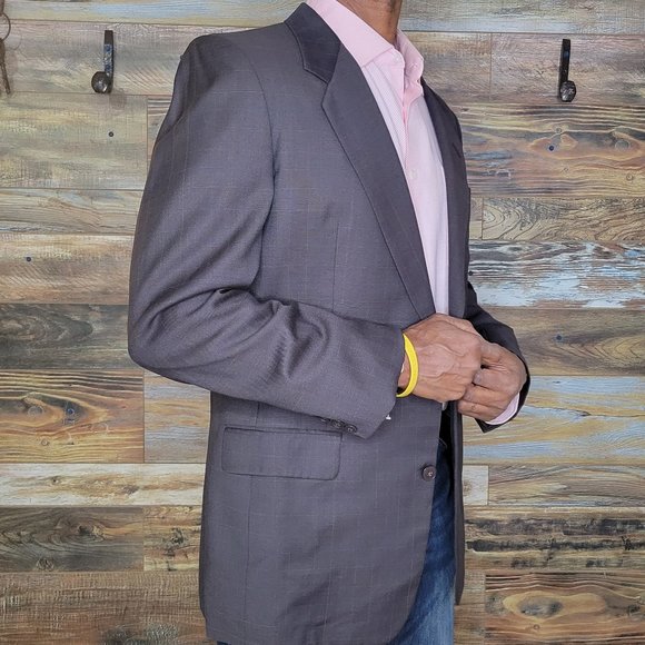 Gieves & Hawkes Lazarus London 100% Wool Brown Check Blazer Sport Jacket 42L - Picture 7 of 9